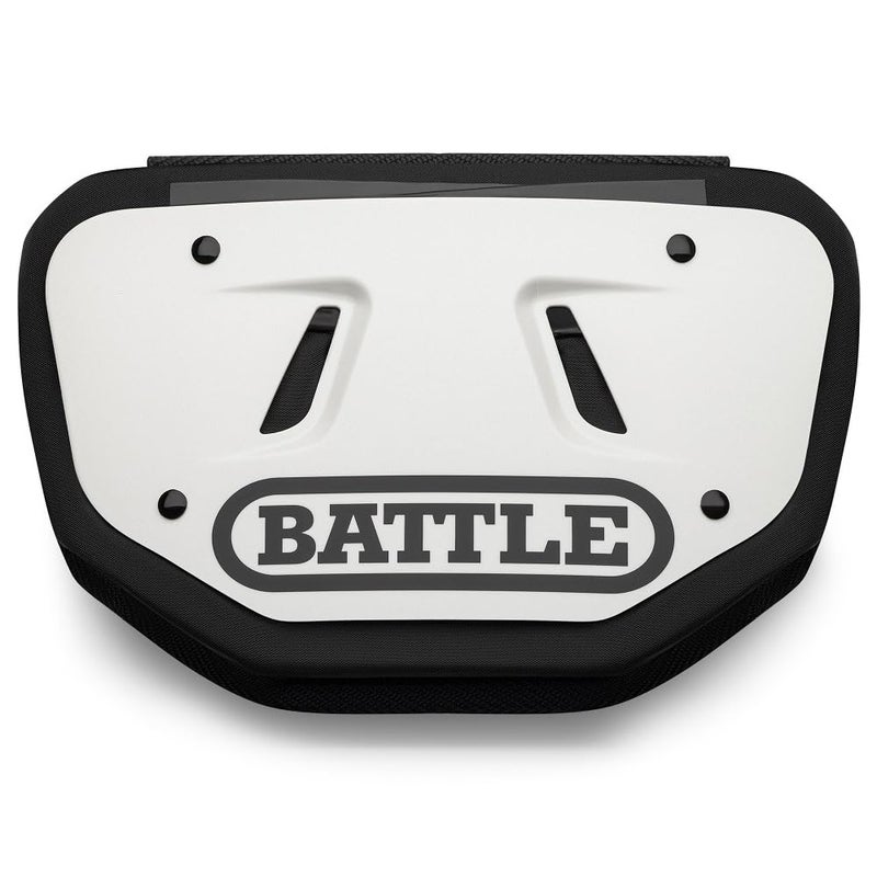 Battle Sports Football Back Plate â€“ Hard Shell Lower Back Protector with Contoured Foam for High-Impact Protection - Adult, White/Black - Image 2